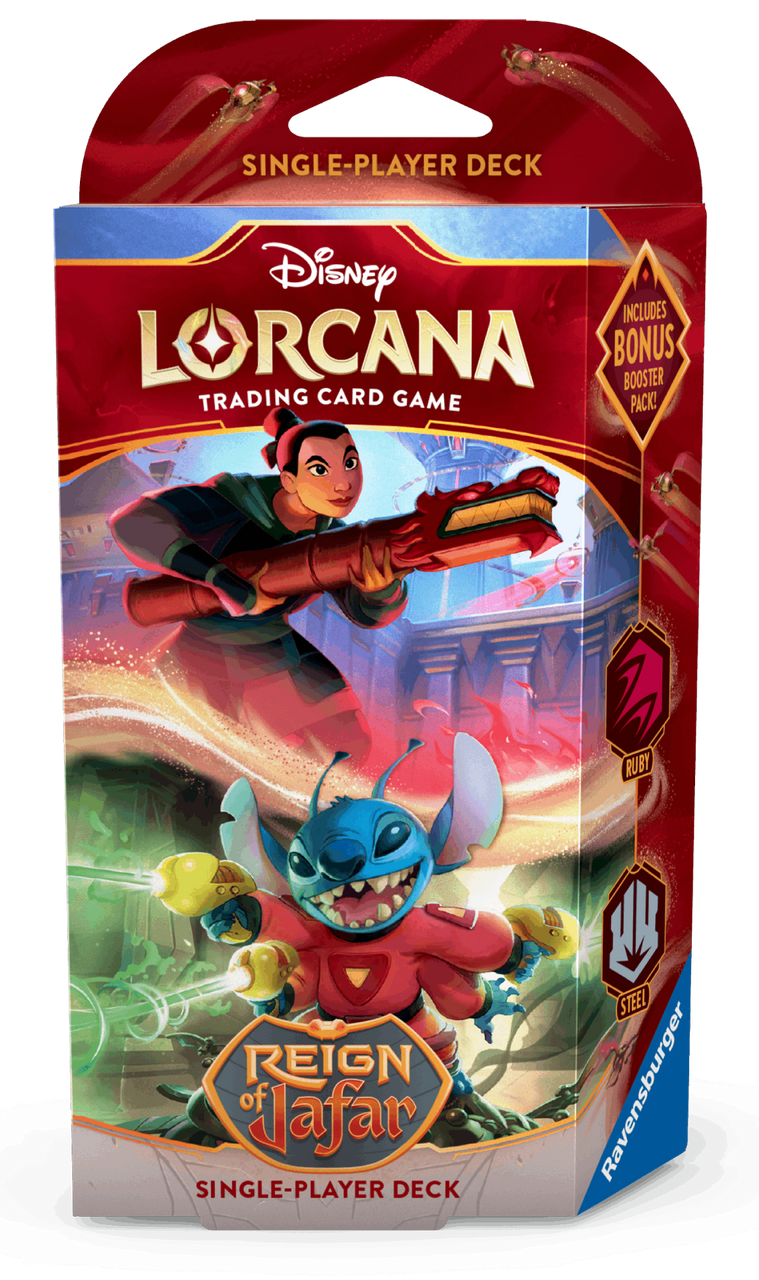 Disney Lorcana: Reign of Jafar Starter Deck - Ruby & Steel (Mulan & Stitch)